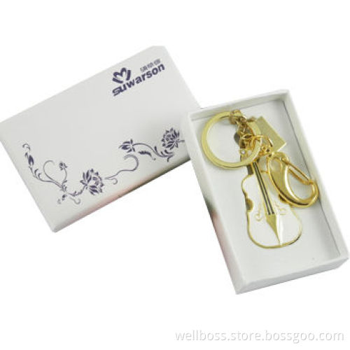 Promotional Violin-shaped Jewelry USB Flash Drive with Keychain, 1-32GB, Factory Price